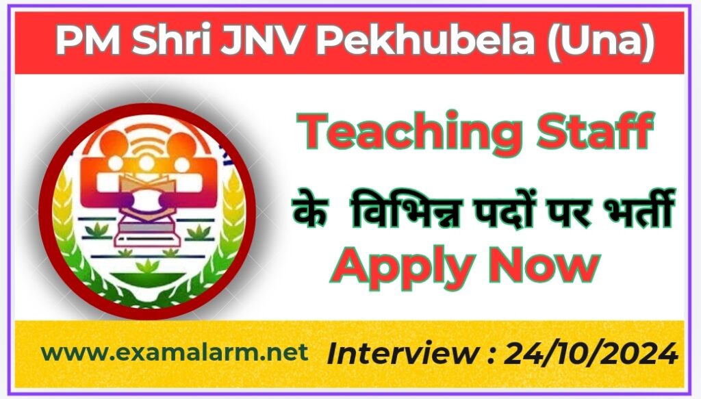 PM Shri School JNV Pekhubela Una PGT Recruitment 2024